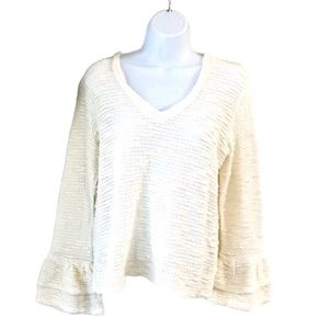 Anthropologie Deletta Flounce Long Sleeve Top Sz S